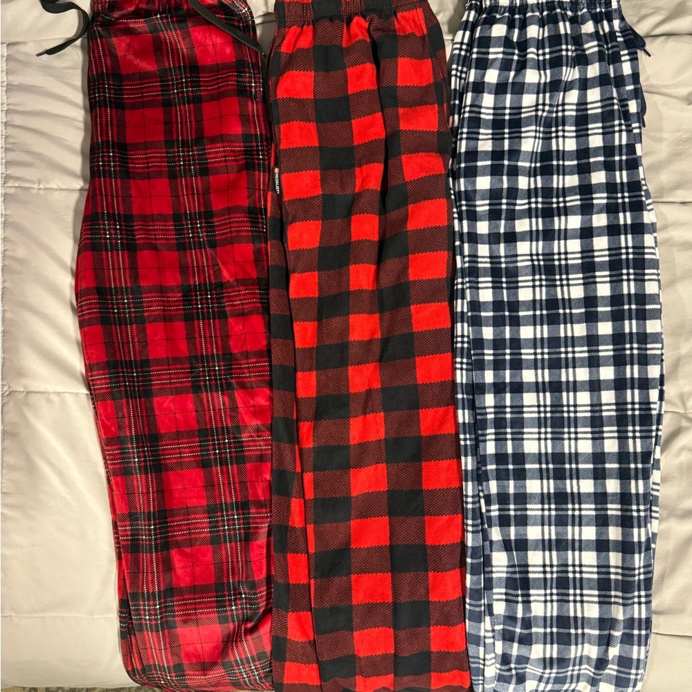 Plaid Pajama Pants Set - Red, Black, and White